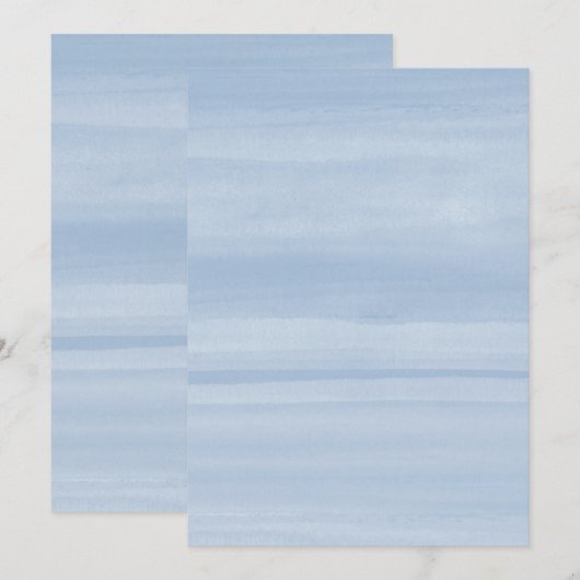 Navy Blue Waterverf Ombre Uitnodiging (Voorkant / Achterkant)