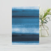 Navy Blue Waterverf Ombre Uitnodiging (Staand voorkant)