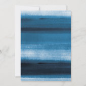 Navy Blue Waterverf Ombre Uitnodiging (Achterkant)