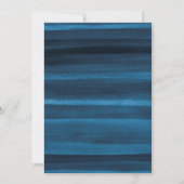 Navy Blue Waterverf Ombre Uitnodiging (Voorkant)