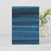 Navy Blue Waterverf Ombre Uitnodiging (Staand voorkant)