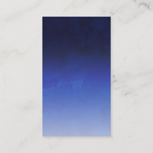 Navy blue waterverf ombre yoga visitekaartje (Achterkant)