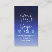 Navy blue waterverf ombre yoga visitekaartje (Voorkant)