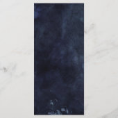 Navy Blue Waterverf & Roos Gold Wedding Menu (Achterkant)