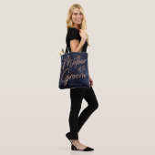 Navy Blue Waterverf Roos Gouden Moeder van de brui Tote Bag (Op model)
