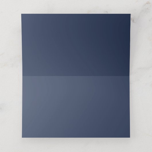 Navy Blue Waterverf Rustieke Bloemen Huwelijk Plaatskaartje (Binnenkant ongevouwen)