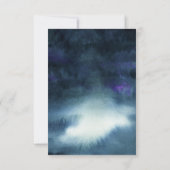 Navy Blue Waterverf Silver RSVP met maaltijdkeuze (Achterkant)