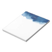 Navy Blue Waterverf Splash - Aangepast notebook Notitieblok (Linkerzijde)
