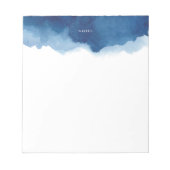 Navy Blue Waterverf Splash - Aangepast notebook Notitieblok (Voorkant)