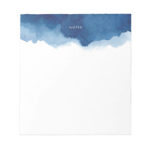 Navy Blue Waterverf Splash - Aangepast notebook Notitieblok