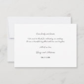 Navy Blue Waterverf Splash Gold Spletters Wedding Bedankkaart (Achterkant)