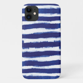 Navy blue waterverf strepen Case-Mate iPhone case