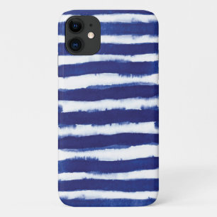 Navy blue waterverf strepen Case-Mate iPhone case