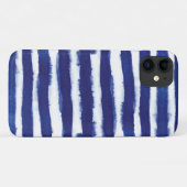 Navy blue waterverf strepen Case-Mate iPhone case (Achterkant (horizontaal))