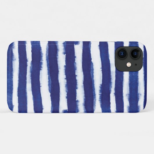 Navy blue waterverf strepen Case-Mate iPhone case (Achterkant (horizontaal))