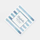 Navy Blue Waterverf Stripes Baby shower Servet (Hoek)