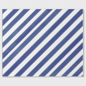 Navy Blue Waterverf Stripes Cadeaupapier (Vlak)