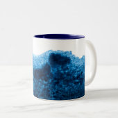 Navy Blue waterverf swish Tweekleurige Koffiemok (Voorkant rechts)