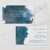 Navy Blue Waterverf Visitekaartje (Voorkant / Achterkant)