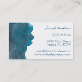 Navy Blue Waterverf Visitekaartje (Achterkant)