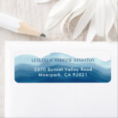 Navy Blue Waterverf Wave | Etiket (Insitu)