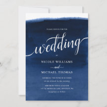 Navy Blue Waterverf Wedding