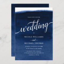 Navy Blue Waterverf Wedding