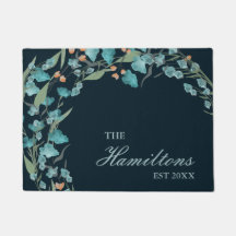 Navy Blue Waterverf Wilde bloem gevestigd