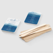 Navy Blue We doen Waterverf Ombre bruiloft Handwaaier (Niet-gemonteerd)