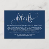 Navy Blue we maken moderne kalligrafie-bruiloft de Informatiekaartje (Voorkant)