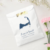 Navy Blue Weddenschap met Cape Cod Map Bedankzakje (Gezegeld)