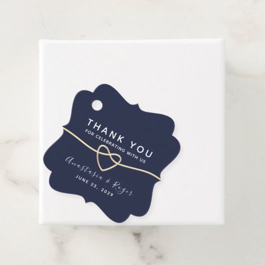 Navy Blue Wedding Bedankt Bedankjes Labels (In situ)