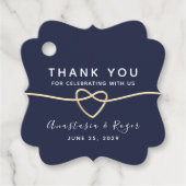 Navy Blue Wedding Bedankt Bedankjes Labels (Voorkant)