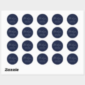 Navy Blue Wedding Bedankt Envelope Seal Ronde Sticker (Vel)