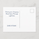 Navy Blue Wedding Bedankt Kaarten Elegant Script (Achterkant)