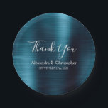 Navy Blue Wedding Bedankt Papieren Bordje<br><div class="desc">Navy Blue Faux Metallic RVS Borstel Metal Elegant en Modern Wedding Bedankt Borden. Deze Wedding Navy Blue Bedankt Borden kunnen worden aangepast om jouw naam en trouwdatum op te nemen. Neem contact op met de ontwerper als u aangepaste overeenkomende items wilt.</div>