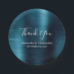 Navy Blue Wedding Bedankt Papieren Bordje<br><div class="desc">Navy Blue Faux Metallic RVS Borstel Metal Elegant en Modern Wedding Bedankt Borden. Deze Wedding Navy Blue Bedankt Borden kunnen worden aangepast om jouw naam en trouwdatum op te nemen. Neem contact op met de ontwerper als u aangepaste overeenkomende items wilt.</div>