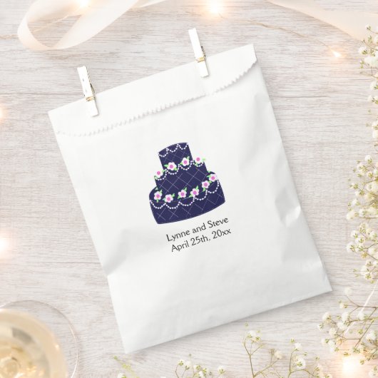Navy Blue Wedding Cake Bedankzakje (Geknipt)