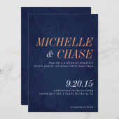 Navy Blue Wedding Collectie Kaart (Voorkant / Achterkant)