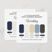 Navy Blue Wedding Color Palette Classic Elegant Kaart (Voorkant / Achterkant)