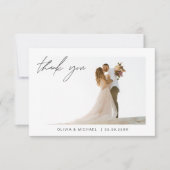 Navy Blue Wedding Dank je wel Foto Minimalist Bedankkaart (Voorkant)