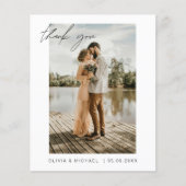 Navy Blue Wedding Dank u kaarten Foto Minimalist (Voorkant)