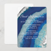 Navy Blue Wedding Details Info Kaart | Agaat (Voorkant / Achterkant)