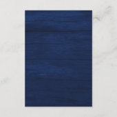 Navy Blue Wedding Details QR Code Kaart (Achterkant)