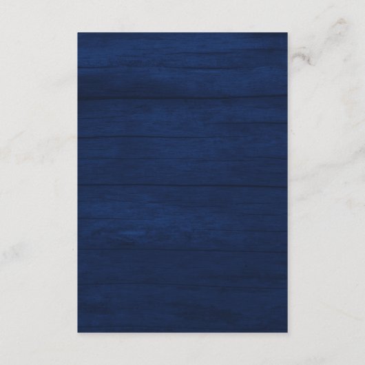 Navy Blue Wedding Details QR Code Kaart (Achterkant)