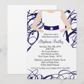 Navy Blue Wedding Dress Bridal Shower Kaart (Voorkant / Achterkant)