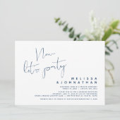 Navy Blue, Wedding Elopement, nu een feest Kaart (Staand voorkant)