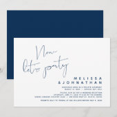 Navy Blue, Wedding Elopement, nu een feest Kaart (Voorkant / Achterkant)