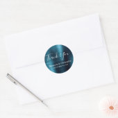 Navy Blue Wedding Favor Dank je Ronde Sticker (Envelop)