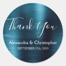 Navy Blue Wedding Favor Dank je